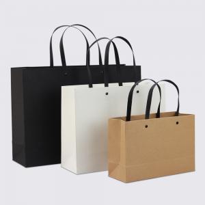 Cheap Kraft Nail Paper Bag Logo Clothing Tote Bag Gift Shopping Bag Black Cardboard Bag Corporate Advertising Bag Printing for sale
