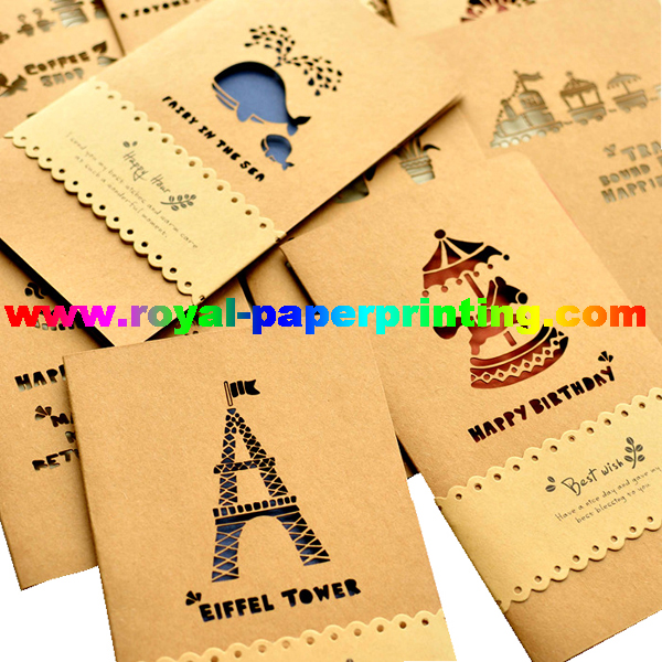 customize die cutting and colorful printed paper cards/greeting cards