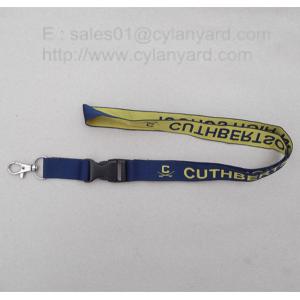Cheap polyester embroidered woven lanyards,economic woven jacquard neck lanyard factory in China for sale
