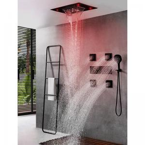 Cheap Shower Ceiling Bathroom Shower Faucet Set Luxury LED Thermostatic High Flow Rain Waterfall for sale