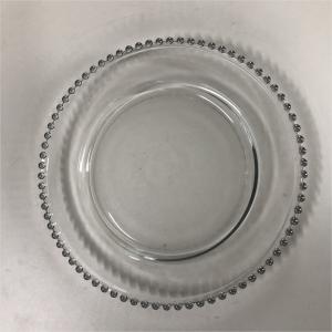 Cheap Clear Glass Beaded Charger Plates Wedding Event Gold Silver 32cm/27cm/21cm for sale
