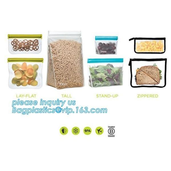 Silicone Plastic Packaging Food Zip Silicon Freezer Fresh Vegetable Storage Bags Fresh Fridge Food Preservation Bag Reus
