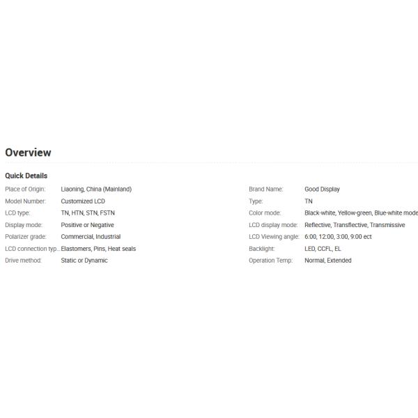 Positive Reflective 4 Digit 7 Segment Display For Electronic Scale Static Driving Method