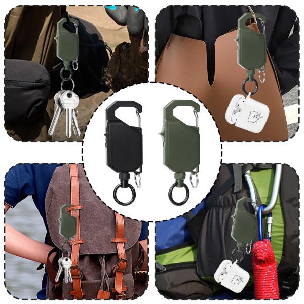 Deyi Badge Reel Heavy Duty Multitool Carabiner Badge Holder Retractable Keychain Clip Id Holder