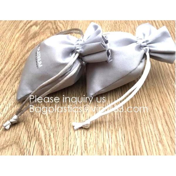 Soft And Shinny White Silk Drawstring Pouch,Nude Color Satin Drawstring Bag,Promotional Satin Cosmetic Bag, package pac