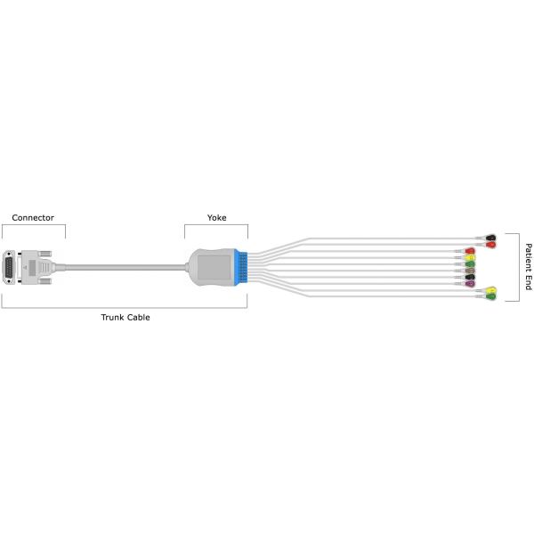 Mindray 10 Lead Ecg Cable Compatible With Mindray ECG EKG Machine