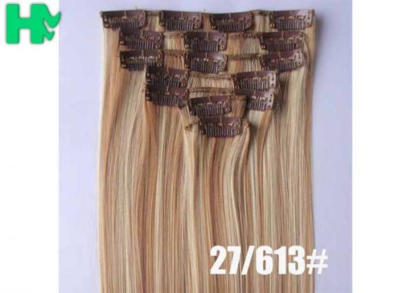 Quality Colored Clip In Synthetic Hair Extensions Fake Hair Wigs For White Women wholesale