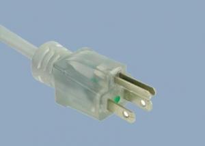 Cheap UL CUL CSA 15A 125V 3 Prong NEMA 5-15P Transparent Stright Plug Medical Hospital Grade North American UL Power Cord for sale