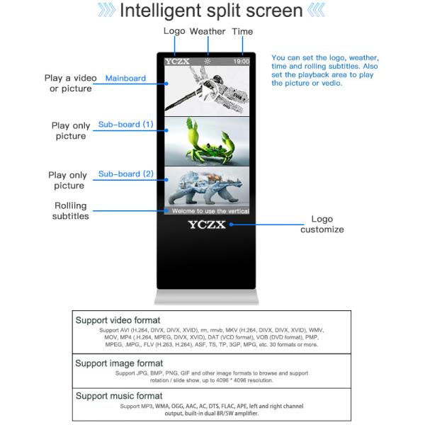 Ultra Thin LCD Advertising Player / AD Display OED ODM Acceptable
