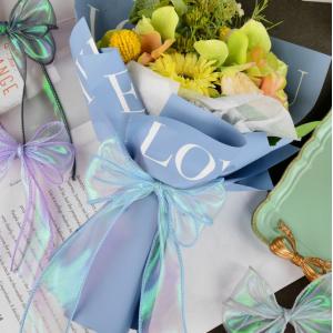 China Colorful Fishtail Gauze Ribbon Cake Flower Packaging DIY Floral Paper Ribbon on sale