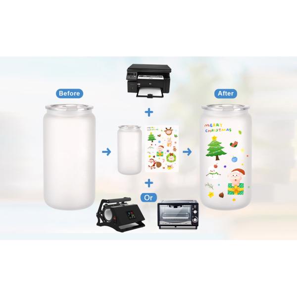 360/480ML 2Pack 16oz Glass Water Bottle Gradient Frosted Glass Sublimation Water Bottle With Bamboo Lids Lightweight High Durability