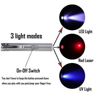 Multifunctional 7 in 1 cat laser pointer toy USB interactive cat laser toy Led