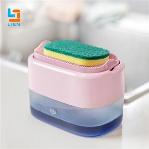 Cheap ABS Material Pump Kitchen Soap Dispenser Liquid Soap Dispenser With Sponge Holder for sale