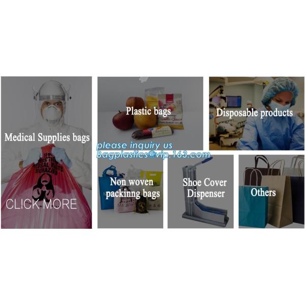 Biohazard Garbage Bag for hospital Waste, Biohazard medical waste Plastic Bags For clinical Disposal, HDPE biodegradable