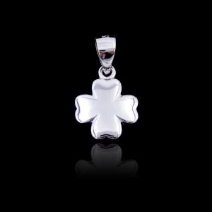 Cheap Classic Plain Silver Pendant Jewelry 925 Lucky Four Leaf Clover Shape for sale