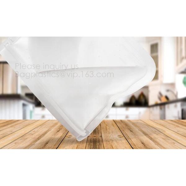 Silicone Plastic Packaging Food Zip Silicon Freezer Fresh Vegetable Storage Bags Fresh Fridge Food Preservation Bag Reus