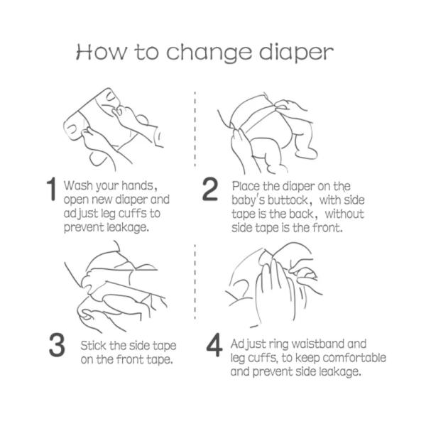 Baby Environmentally Friendly Nappies Disposable Magic Organic Cotton Diaper