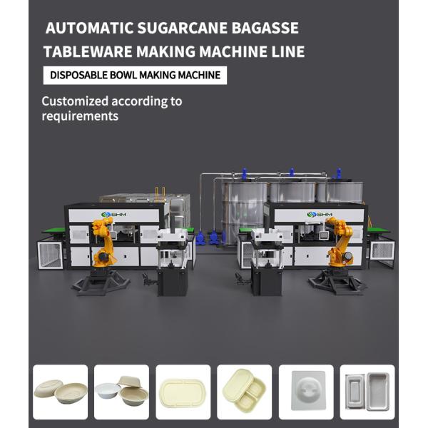 Automatic Bagasse Tableware Making Machine Disposable Paper Bowl Making Machine