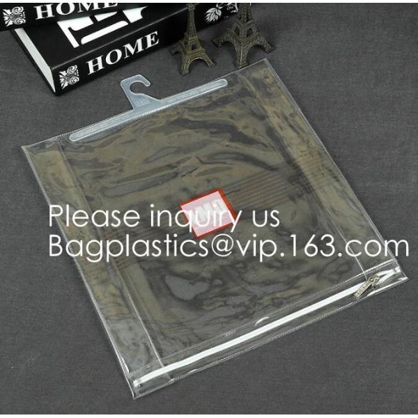 Transparent PVC hanger hook plastic bags for clothes packing,Better Protect and store CD's, books, magazines, papers and