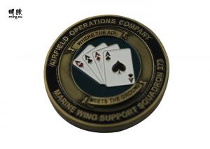 Cheap Bronze Plating Poker Chip Challenge Coins Customised Design Light Weight for sale