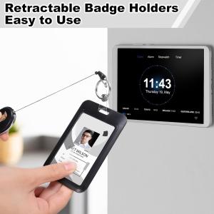Pack Badge Holder Retractable Clip Heavy Duty Reels With Vertical Sliding ID