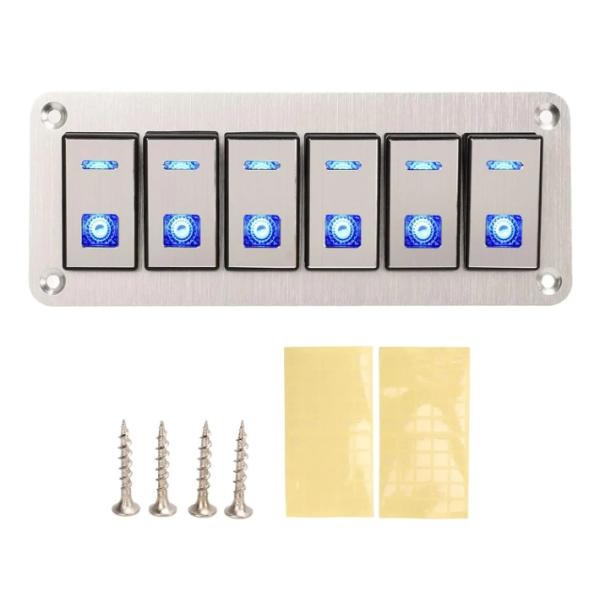 Toggle Switch Panel, Rocker Switch Panel Waterproof Universal UTV Boat Small Round Rocker Switch