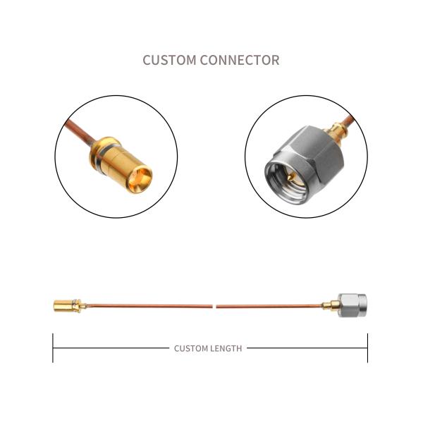SR047 Semi Rigid RF Coaxial Connectors VITA 67 SMPM Straight Plug To SMA Male Straight Plug