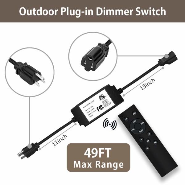 IP65 360w Wireless Rf Smart LED String Lights Dimmer