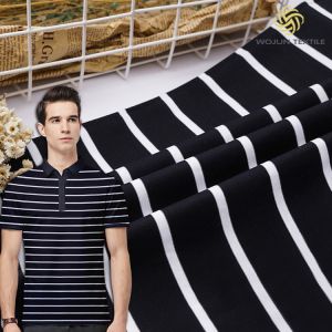 China 100 Cotton T Shirt Fabric Striped Soft Material 175gsm For Home Textiles on sale