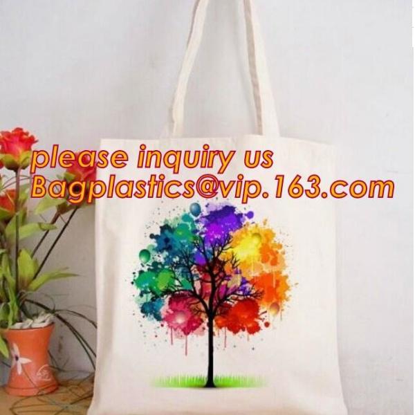 Custom silk screen printed Cotton material handle style blank natural cotton canvas bag without logo bagplastics bagease