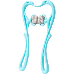 Cheap PP and TPR material neck massager blue and pink color easy use six wheel neck and shoulder massager for sale