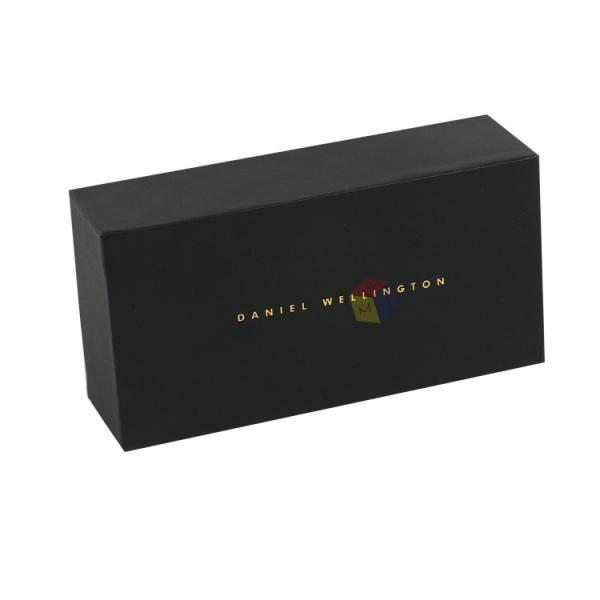 Luxury Custom Gift Paper Box Black Lid And Base Shape Cardboard Watch Gift Box