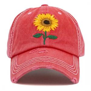 Cheap Vintage Inspired Custom Embroidery Baseball Cap Cotton Sunflower Lace Fabric for sale