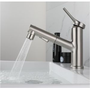 Cheap SUS304 Stainless Steel Pull-Out Single Hole Single Handle Basin Mixer In Matte Black SN for sale