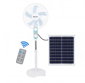 China 48inch Rechargeable Solar Standing Fan With Stand Plastic Electric Powered on sale