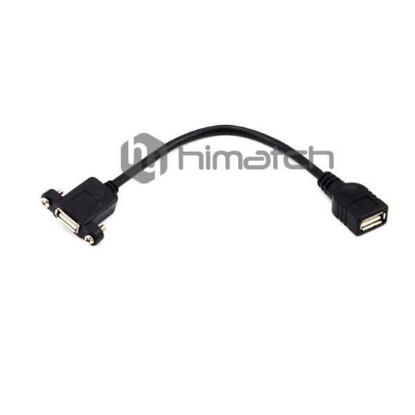 Durable High Speed USB 2.0 Cable / USB A Type Extension Cable With Panel Mount