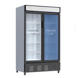 Cheap Dual Temperature Commercial Glass Door Freezer cooler  combo 470L for sale