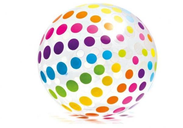Quality Jumbo Inflatable Beach Ball 42" Large Diameter Crystal Clear-Translucent Dots wholesale