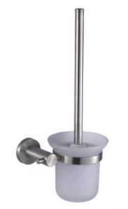 Cheap Toilet Brush holder 83007-Polished color&Brushed color &Round &Stainless steel 304&frosted glass for sale
