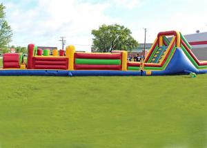 Cheap Long Outdoor Assault Course / Inflatable Obstacle Course With Waterproof Material for sale