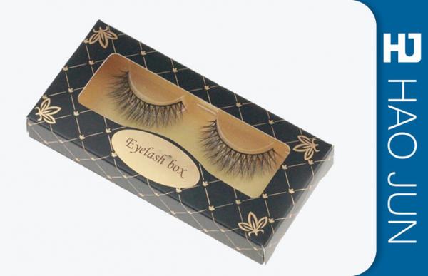 Quality Book Style Cosmetic Paper Boxes Custom Eyelash Boxes With PVC Window wholesale