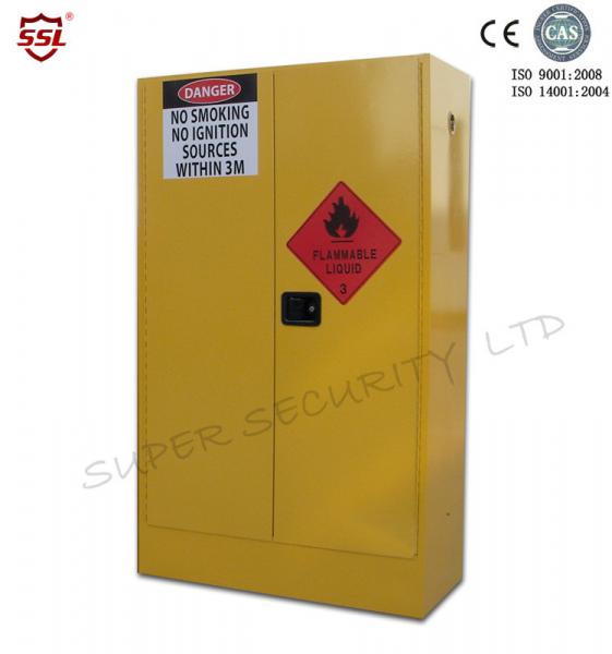 Quality Yellow Paint Chemical Flammable Storage Cabinet With Dual Vents For Dangerous Goods 250L wholesale
