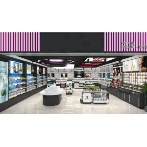 Cheap Wood Floor Standing Cosmetic Display Stands For Whole Shop Shop Shelf for sale