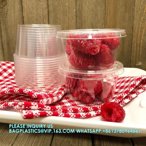 Compostable Biobased Plastic Cups And Lids Dessert Cups With No Hole Lids, Mini Disposable Parfait Cups