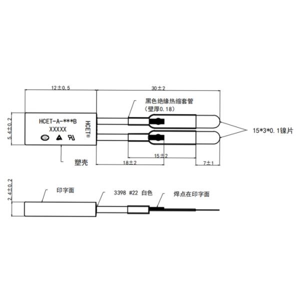 HCET TB02 Protector Bimetal Thermostat Electric Thermal Cutoff Switch Car Rechargeable Battery Pack