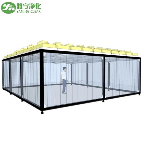 Yaning Hard Wall Semiconductor Clean Room Acrylic Sheet / Toughened Glass Modular Cleanroom