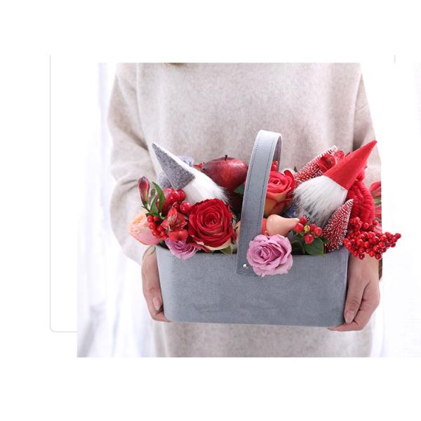 Rectangular Portable Artificial Fresh Rose Round Hat Handle Flower Boxes with Own Logo
