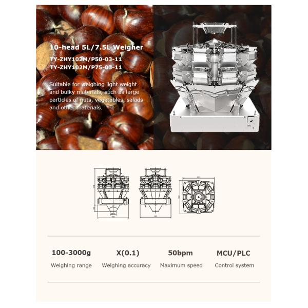 Automatic 12 Heads 14 Heads Combination Weigher Packing Machine High Speed Multihead Combination Weigher Machine