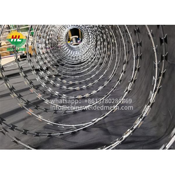 Clipped Concertina Razor Wire Galvanised Steel 300 MM Concertina Fencing