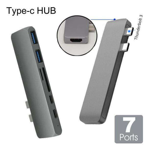 Multi Function 6 in 1 USB 3.0 Mini Adapter Hub Type-C USB3.0 USB-C Adapter Type C Hub